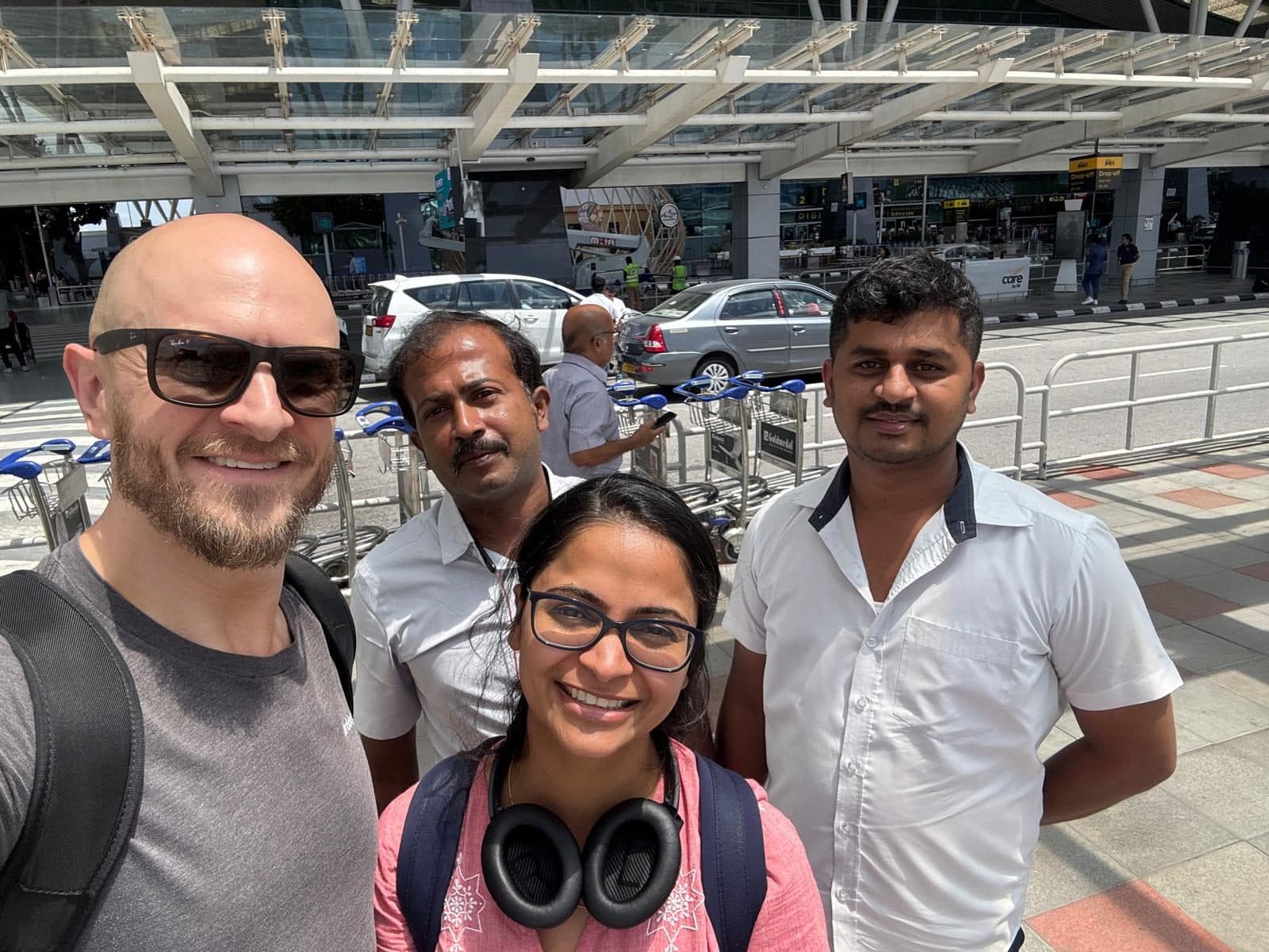 Team building group photo near Bangalore